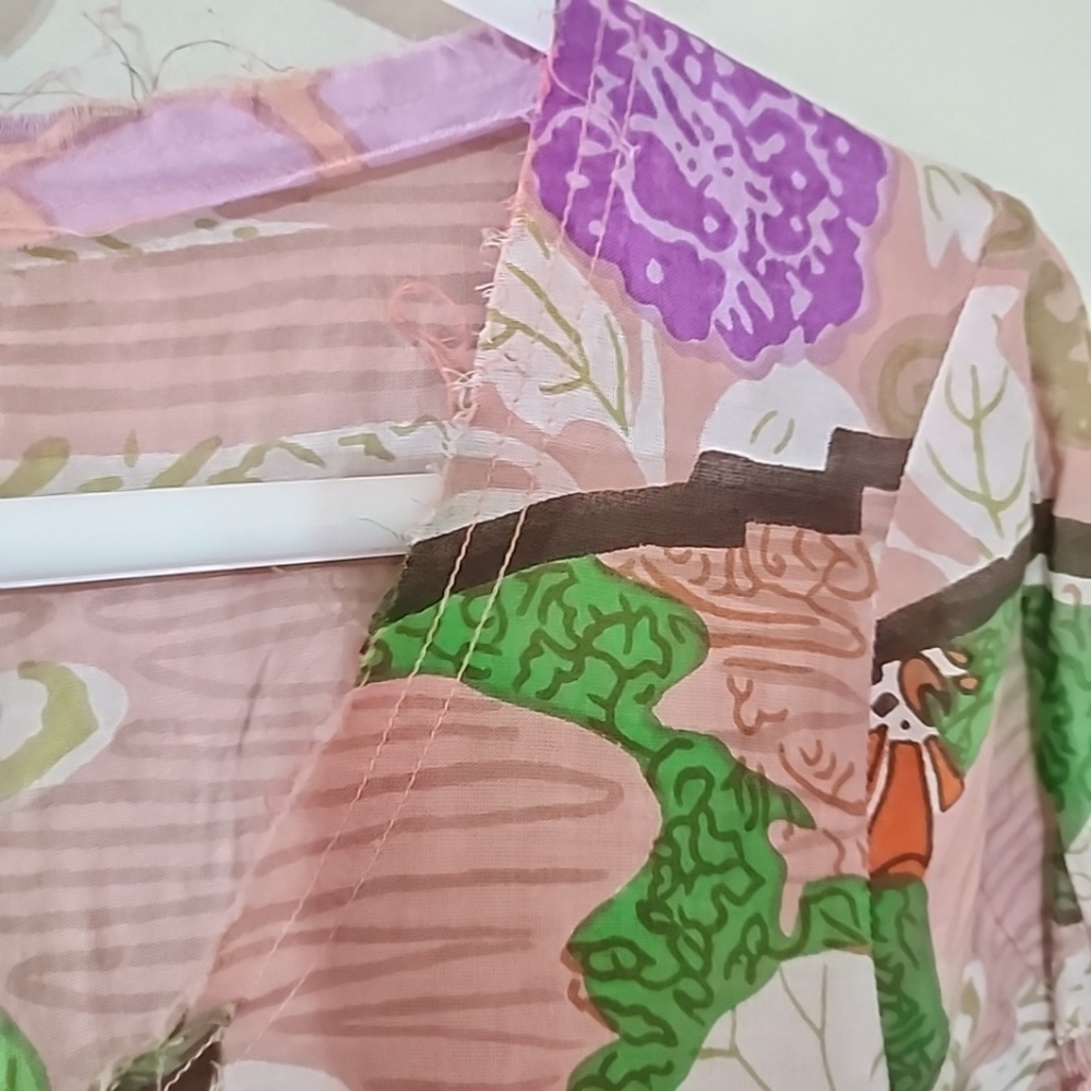 Aoyama Itchome Boho Print Blouse – Size Large ✨ - Picture 6 of 6